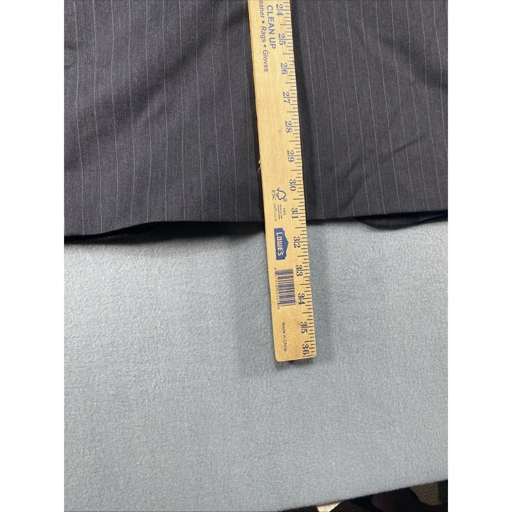 Jones of New York Mens Suit Black Pin Stripe‎ Wool Coat Size 42R Pants Read